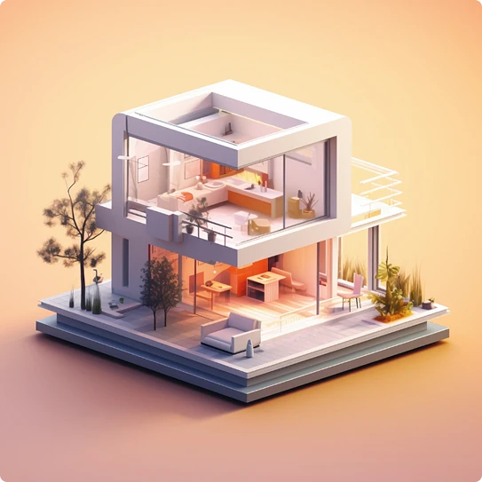 BIM 3D isometric model